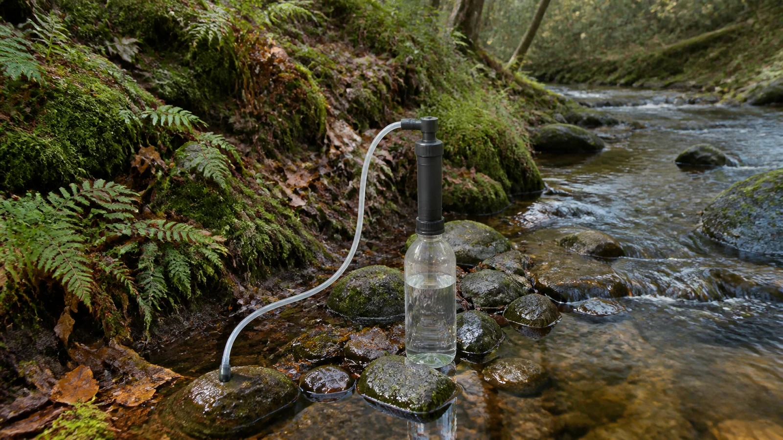 Filtrer l’eau en bivouac sans prendre de risques — illustration outdoor